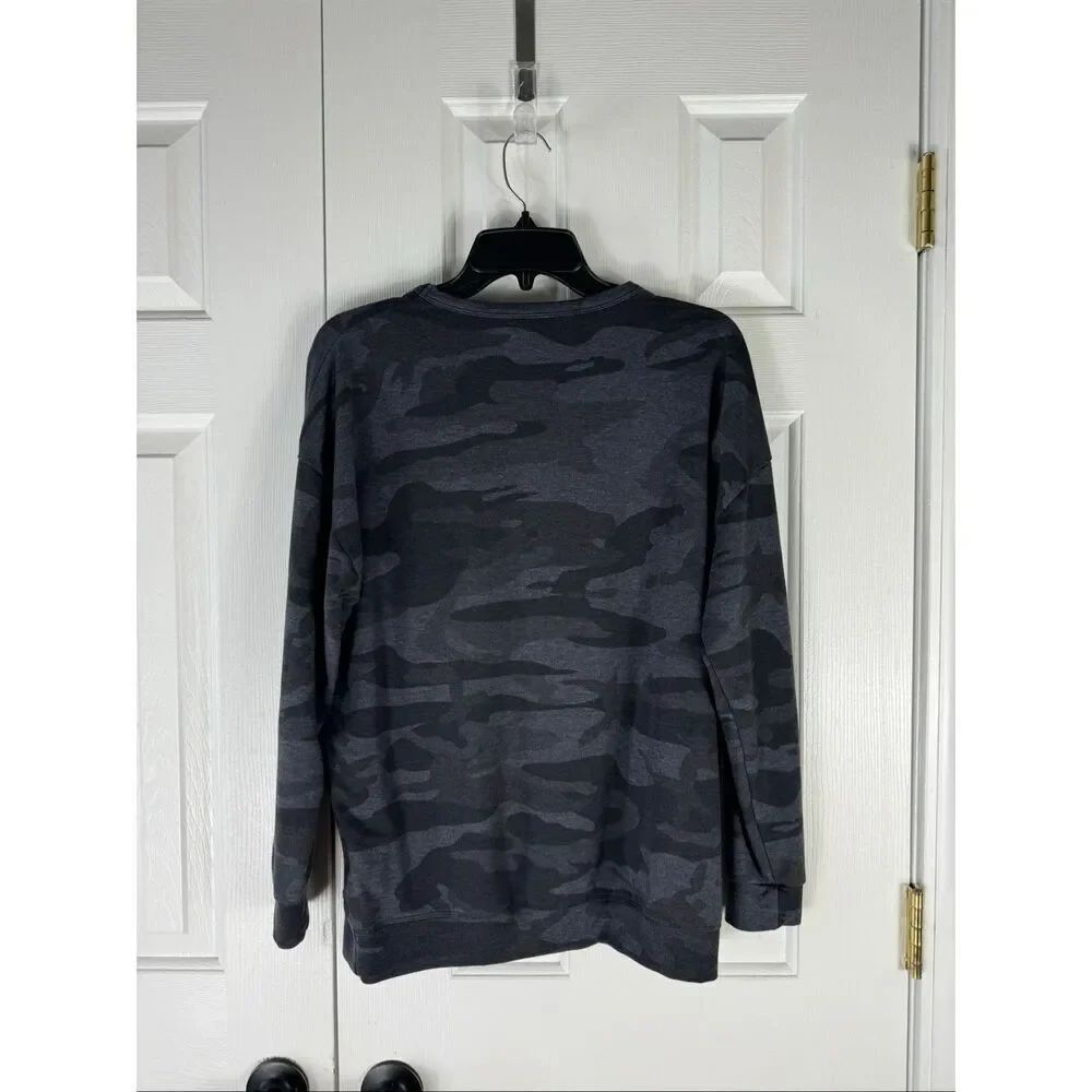 Tuff Athletics Women’s Grey Camo Crewneck Long Sleeve Pullover Size Small - Picture 4 of 4